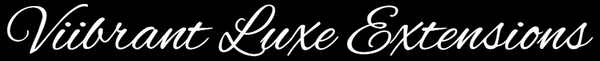 Logo of Viibrant Luxe Extensions with a black background